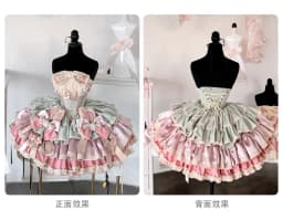 Original Design Women's Sweet Big Bow Strapless Color Matching Dress Girly Romantic Tube Top Short Dress for Party Birthday