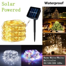 Solar LED Copper String Light 8 Modes Fairy Outdoor Holiday Garland Decoration Garden 30M/20M/10M/5M/2M Party Lights