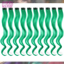 10 PCS Colored Synthetic Hair Extension Wigs for Women BB Clip Style Straight Hair Extension Wigs Suitable for Holiday Events