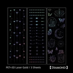 3-18PCS Korean Deco Sticker Pack for Scrapbooking Journaling DIY Projects - 6 Aesthetic Designs - 3D Laser Printing - Cute & Fun