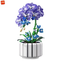 KAVOWORLD 627PCS Purple Butterfly Orchid Building Blocks Simulation Phalaenopsis Flower Pot Bricks Creative Gifts for Family