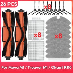 Fit For ( Dreame Mova M1 / Trouver M1 / Okami R110 / ROPO Laser Slim / Kewbily DL30 Pro ) Side Brush Filter Mop Accessories Part