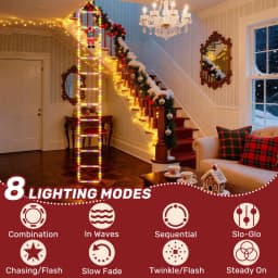 1/3M Santa Claus Climbing Ladder String Lights USB 8 Modes LED Lamp Christmas Decoration for Garden Cristmas Tree New Year Gift