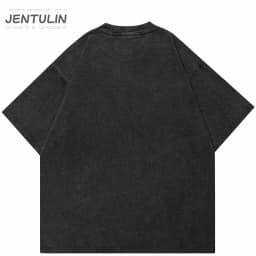 Hip Hop 2024 Summer Washed Black T-Shirt Streetwear Graphic Blurry Face T Shirt Cotton Unisex Men's Tshirt Tops Y2k Tees Hipster
