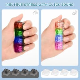 2026 New High-Transparency Four-Button Light-Emitting Stress-Relief Button Keychain Mechanical Keyboard Style Toy Pendant