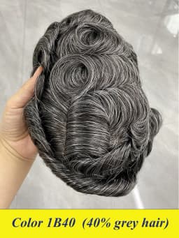 Bond--Male Hair Prosthesis Mono Lace,PU Front And NPU Back Men's Wig Durable Men's Capillary Prothesis 100% Natural Wigs For Men