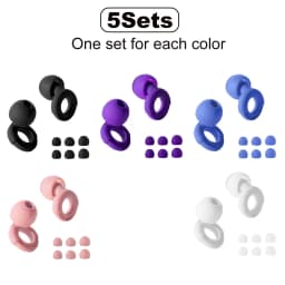 HUAK Soft Silicone Earplugs Noise Cancellation, Comfortable, Sleeping Earplugs Swimming Earplugs Silicone - Ear Tips In XS/S/M/L