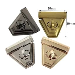 Deepeel 2Pcs Metal Lock Buckles for Women's Bags Turn Twist Locks Shoulder Bag Decor Closure Latch Clasp DIY Hardware Accessory