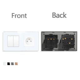 TAWOIA French Polish Power Socket Touch Switch Glass Panel USB Double Outlet Triple Wall Sockets Button Switch Fits E-type Plugs