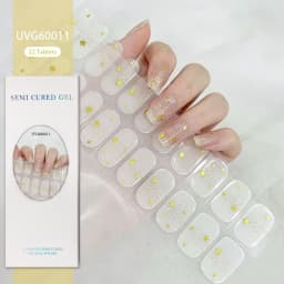 16/20/22Tips Semi-Cured Gel Nail Patch Adhesive Sliders Long Lasting Full Gel Nail Stickers DIY Manicure Harden In UV Lamp Need