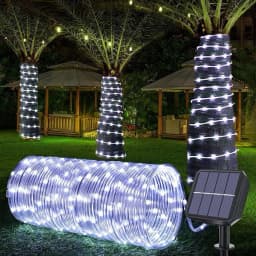 Solar Rope Lights Solar LED Light Path Deck Outdoor Garden Solar String Lights Waterproof Outdoor Lighting Strips 8 Light Modes