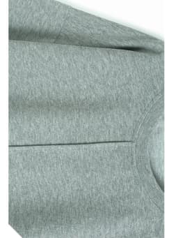 [EAM] Gray Brief Irregular Hem Big Size Sweatshirt New Round Neck Long Sleeve Women Fashion Tide Spring Autumn 2026 1DJ9393