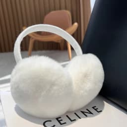 Real Rex Rabbit Fur Ear Muffs Winter Warm Ear Covers Simple Genuine Fur Ear Muffs Thickened Plush Ear Warmers Fur Accessories