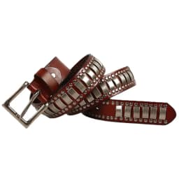 Punk Rock Belts Geometry Pattern for Men Male Rivet Studded Belts First Layer of Cowskin Hip Pop Decorative Belts For Jeans