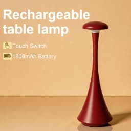 GGbingo Mushroom Table Lamp Rechargeable Wireless Touch Lamp Creative Desk Lamp USB-C Desk Lamp Bedroom Atmosphere Light