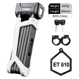 Etook Bicycle Folding Lock Lengthen Anti Theft Heavy Duty Strong Foldable Lock For E Bike Scooter Motorcycle Patented Bracket