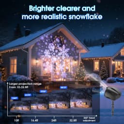 Double Head Outdoor Snow Projector Lamp Flexible Installation Rotatable Snowflake Projection Light Smart Timing Xmas Holiday Home Christmas Decoration