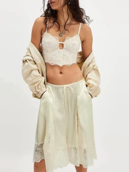 Lace Patchwork Shorts Women's Satin Pants Trim Bermuda Trousers High-Waisted Drawstring Loose Casual Wide-Leg Summer Wear