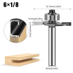 1pc 6mm 12mm Shank Ball T-cutter Woodworking Milling Router Bit Slotting Cutter 2-in-1 Slotting Crabapple Angle Milling Cutter