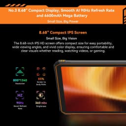 Blackview Active 5 8.68'' Rugged Tablet PC Android 15 Unisoc T615 Octa Core 8GB+128GB AI Mini Pad 6600mAh 13MP18W Tablet