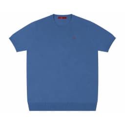 CH Embroidered Solid Color Short Sleeve Knit T Shirt Men Crew Neck Regular Fit All Match Soft Touch Casual Daily Tops