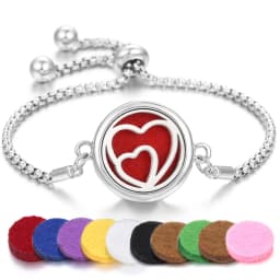 Tree of Life Aromatherapy Bracelet Open Lockets Bangle Essential Oil Diffuser Bracelet Adjustable Chain Bracelet with 10pcs Pads