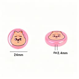 BT21 Beads 10pcs Through-hole Flat Beads 24mm Random Style DIY Products Cartoon DIY Phone Rope Accessories