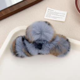 Luxury Large Plush Otter Rabbit Hair Claw Clip for Women, Elegant Fuzzy Chunky Hair Clip, Big Volume Bun Maker Shark Clip
