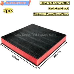 2Pcs Tool Box Foam Inserts Packing Foam Pads Camera Case Cushioning Insert Sheet for Transport DIY Crafts Toolbox Liner