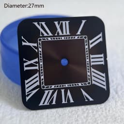 27mm S Logo NH35 Dial Square Roman Santo S Dial for NH35 Automatic Movement Black Blue Hands NH35 FCK 9-5 Dial Watch Accessories