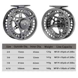 Goture 3/4 5/6 7/8 9/10 WT Fly Fishing Reels CNC-machined Large Arbor Fly Reel 2+1BB 1:1 For Trout Pike Carp Fishing Accessories