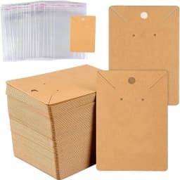 20sets Paper Necklace Cards Holders Earring Display With Self Adhesive Bags Necklace Packing For Diy Findings Jewelry Packaging