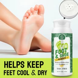 Foot Deodorizing Powder Contains Corn Starch, Silica, And Lemon for a Refreshing, Long-Lasting Fragrance; Shoe Deodorant Powder.