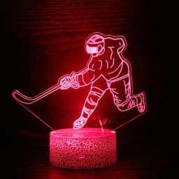 Nighdn Ice Hockey 3D Lamp Night Light 7 Color Changing Boys Room Decor Birthday Christmas Gifts for Kids Hockey Sports Lovers