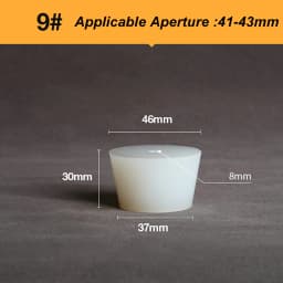 4PCS Silicone Stopper White Semi-transparent With 8mm Holes Tapered Reusable Lab Seal Stoppers Suitable for Test Tubes Flasks