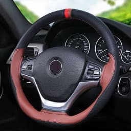 Anti-slip Soft Artificial Leather Car Steering Wheel Cover 38cm steering-wheel With Needles And Thread Auto Interior Accessories