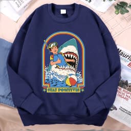 Being In A Desperate Situation Stay Positive Men Hoodie Casual Fleece Sweatshirt Autumn Warm Pullover Fashion Loose Sportswears