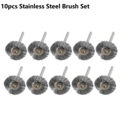 CMCP 10pcs 22mm Polishing Wire Brush Set 3.0mm Shank Stainless Steel/Nylon/Brass for Polishing Grinding For Dremel Rotary Tools
