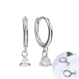 925 Sterling Silver Ear Needle White Zircon Silver Series Earrings ins Tassel Pendant Hoop Earrings For Women Advanced Jewelry