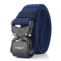 VATLTY New Casual Elastic Belt for Male Quick Release Alloy Buckle Tactical Outdoor Belt Men's Blue Stretch Belt