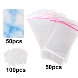 200pcs Earring Display Card Set Marble Design Paper Card Tags with Transparent OPP Bag Suitable for Earrings Jewelry Storage
