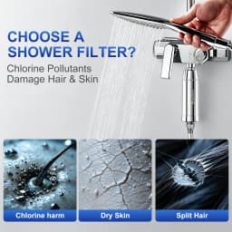 Wheelton SPA Bathing Remove Chlorine Water Filter Purifier Shower Filtration Soft Water Attach Extra 3 Cartridges