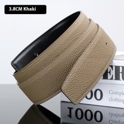 Luxury Belt Ultra-Thin Pointed Belt Headless Men And Women First Layer Cowhide Letter Buckle Replacement Buckleless Belts3.2/3.8