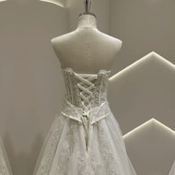 SL-9525 Customized SuLi Romantic Strapless Bride Wedding Dress Lace Appliques Beading Bohemian See Through Beach Bridal Gown