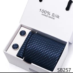 Classic Style 65 Colors Sales Silk Tie Handkerchief Cufflink Set Men Necktie Box Solid Color Sky Blue Fit Wedding Office Cravat