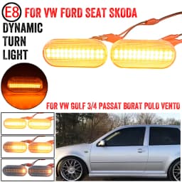 2PCS Led Dynamic Side Marker Turn Signal Light Sequential Blinker Light For VW Golf 3 4 MK3 MK4 Passat 3BG Polo 6N 9N Bora Vento