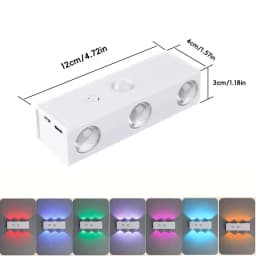 Wall-Mounted LED Sensor Light with Motion Detector & USBCharging Dimmable Night Light RGB or 3Colors for Entryway Bedside Stairs