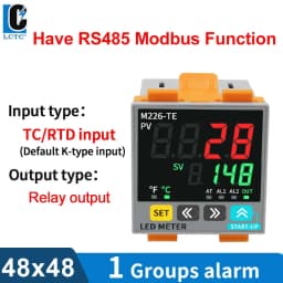 LCTC PID Temperature Controller SSR+Relay 4-20mA Output PID Regulator TC/RTD Input Digital Instrument 48*48 48*96 72* 72mm