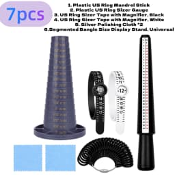 PHYHOO Bracelet Sizer Measuring Tool 6 Section Display Stand with Size Markings 5-9 Inch for DIY Jewelry Making and Bead Storage