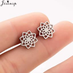 Korean Style Star Moon Ear Studs for Girls Minimalist Cat Puzzle Leaf Dinosaur Earrings Black Stainless Steel Jewelry Oorbellen